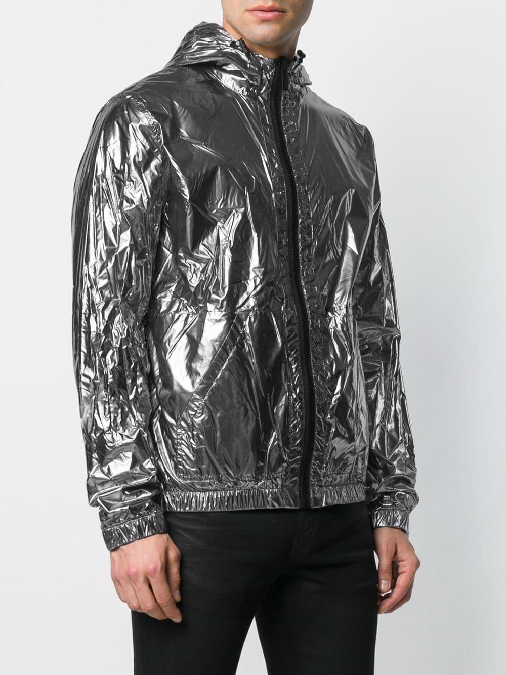 Karl Lagerfeld Reversible Metallic Rain Jacket in Grey (Gray) for Men ...