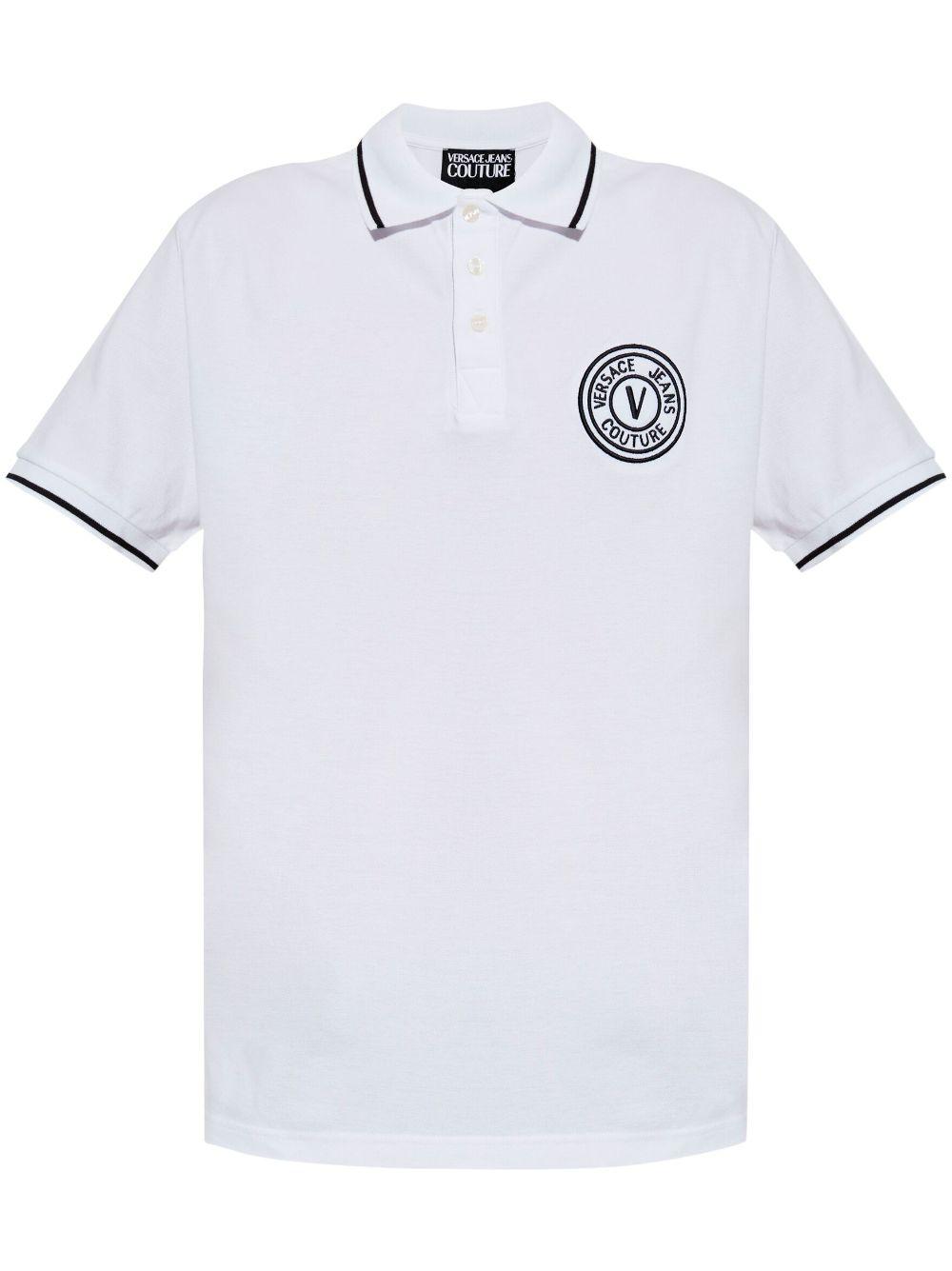 Versace Jeans Couture V Emblem Polo Shirt in White for Men Lyst UK