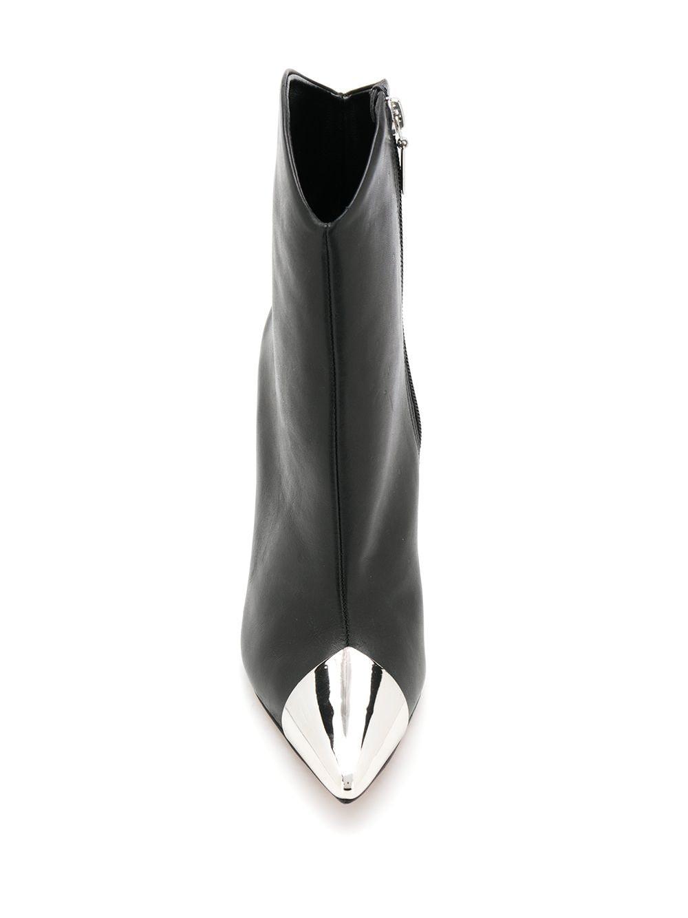 Schutz Leather Metal-toe Ankle Boots in Black | Lyst