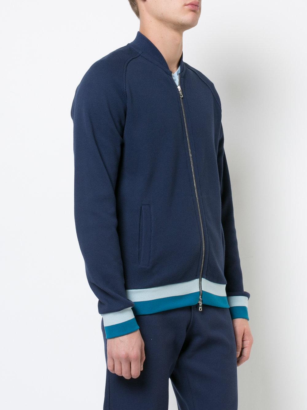 Download Orlebar Brown Cotton Zip Up Sweatshirt in Blue for Men - Lyst