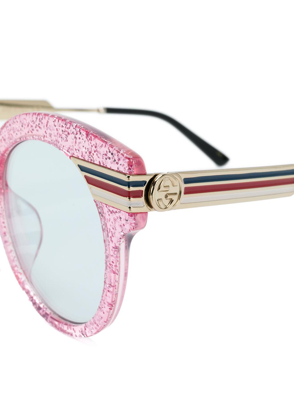 Gucci Glitter Cat Eye Oversized Sunglasses in Pink | Lyst
