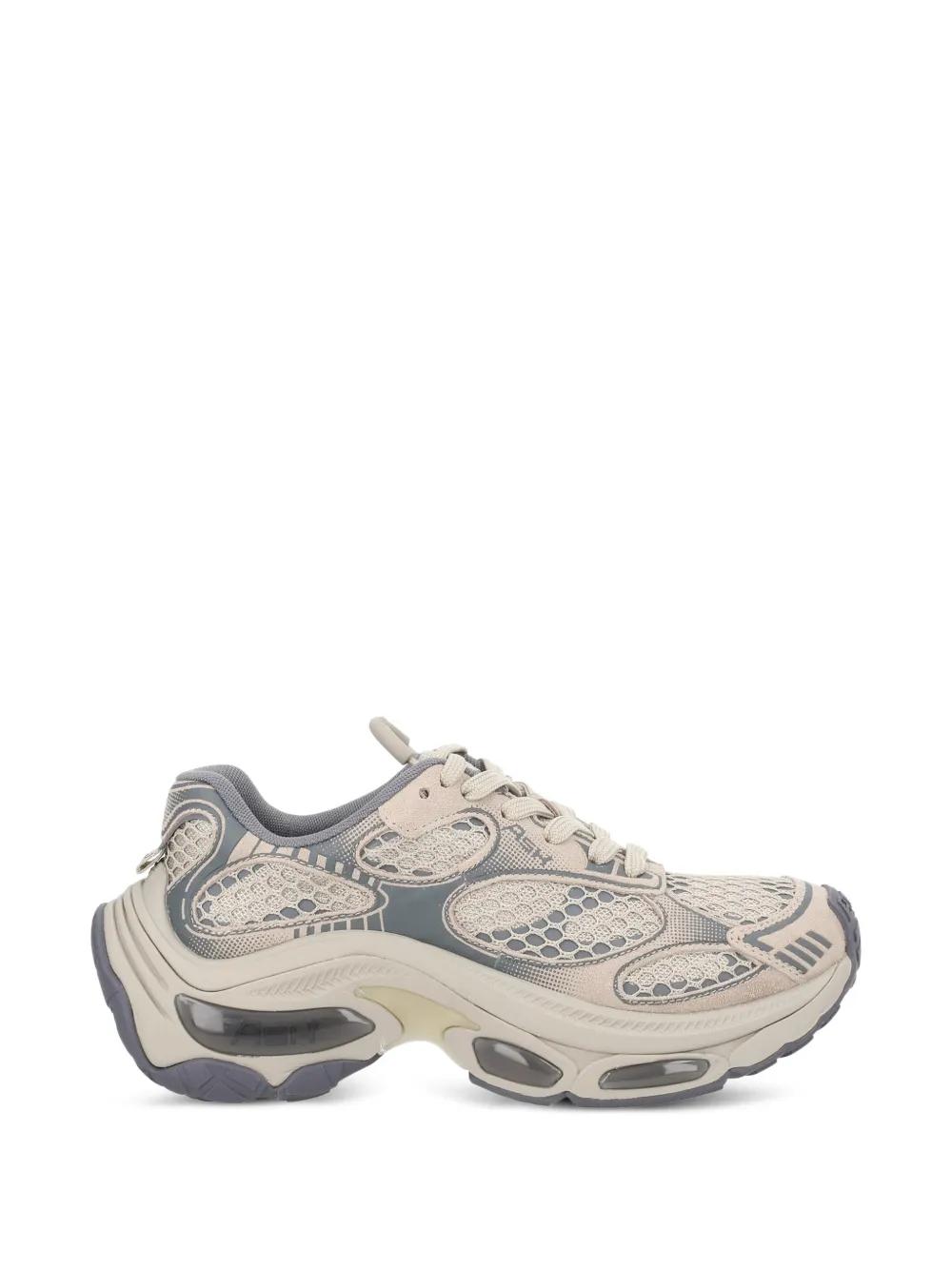 ASH Sneaker Donna Flash In Tessuto Nappa E Nabuk Bianco Con Dettagli Blu E Argento - Foto 2