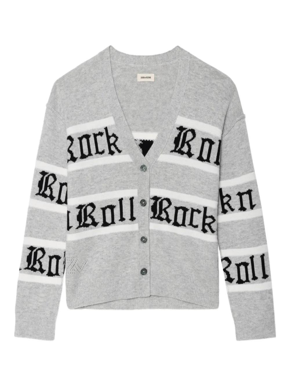 Gilet Cardigan Zadig & Voltaire Vert Gris Taille 38 - Coton, Manches Courtes, Style Rock