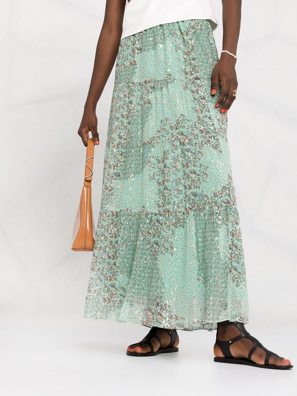 Ba&sh Obbie Floral-print Maxi Skirt in Green | Lyst