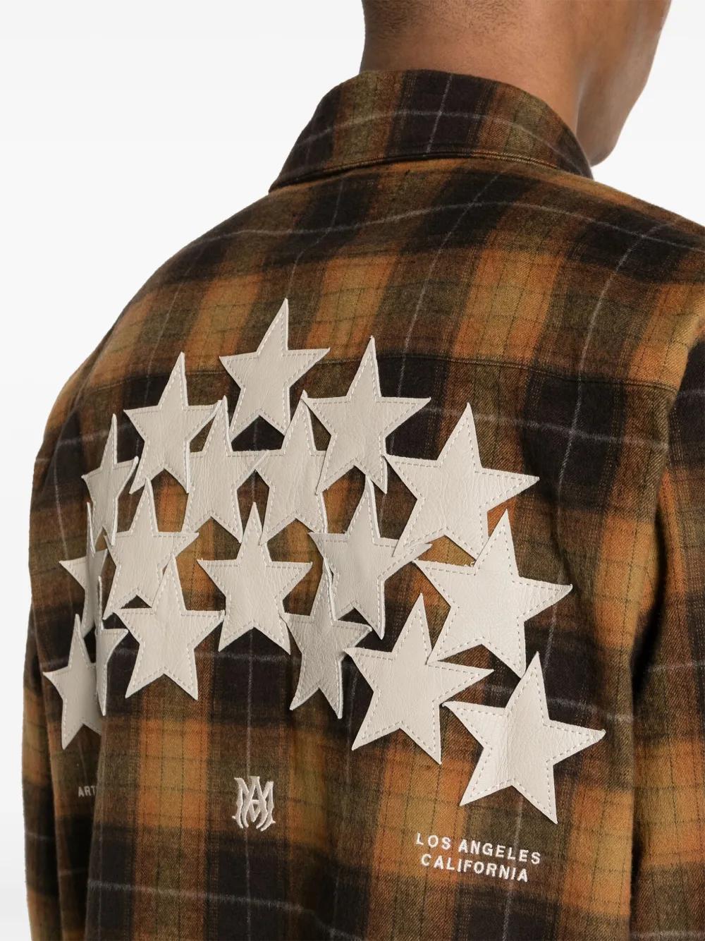 Amiri Star Leather Flannel Shirt for Men | Lyst UK