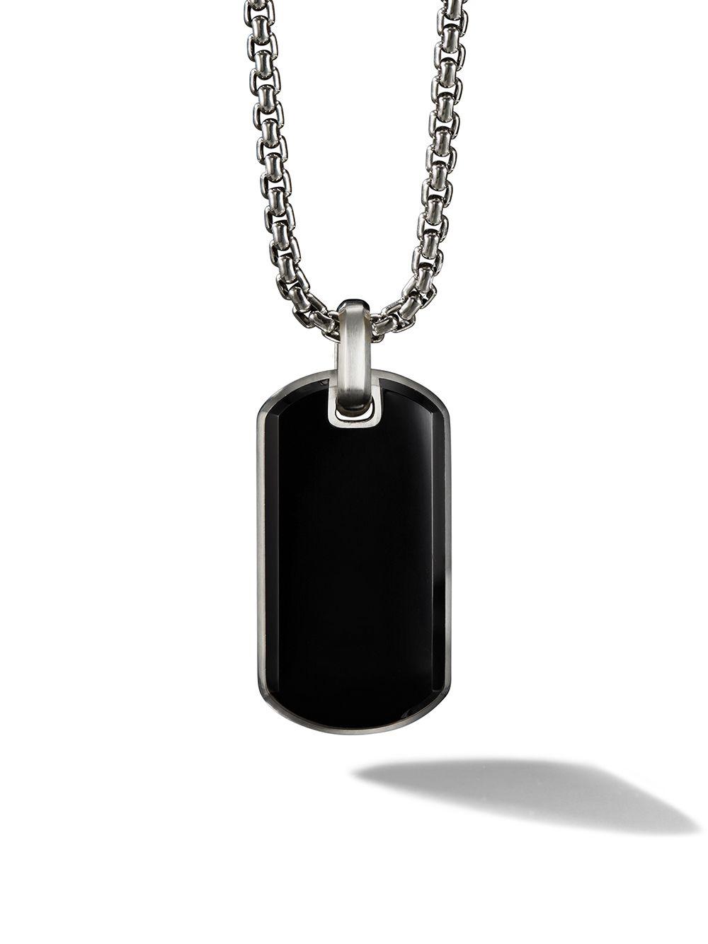 David Yurman Exotic Stone Tag In Black 