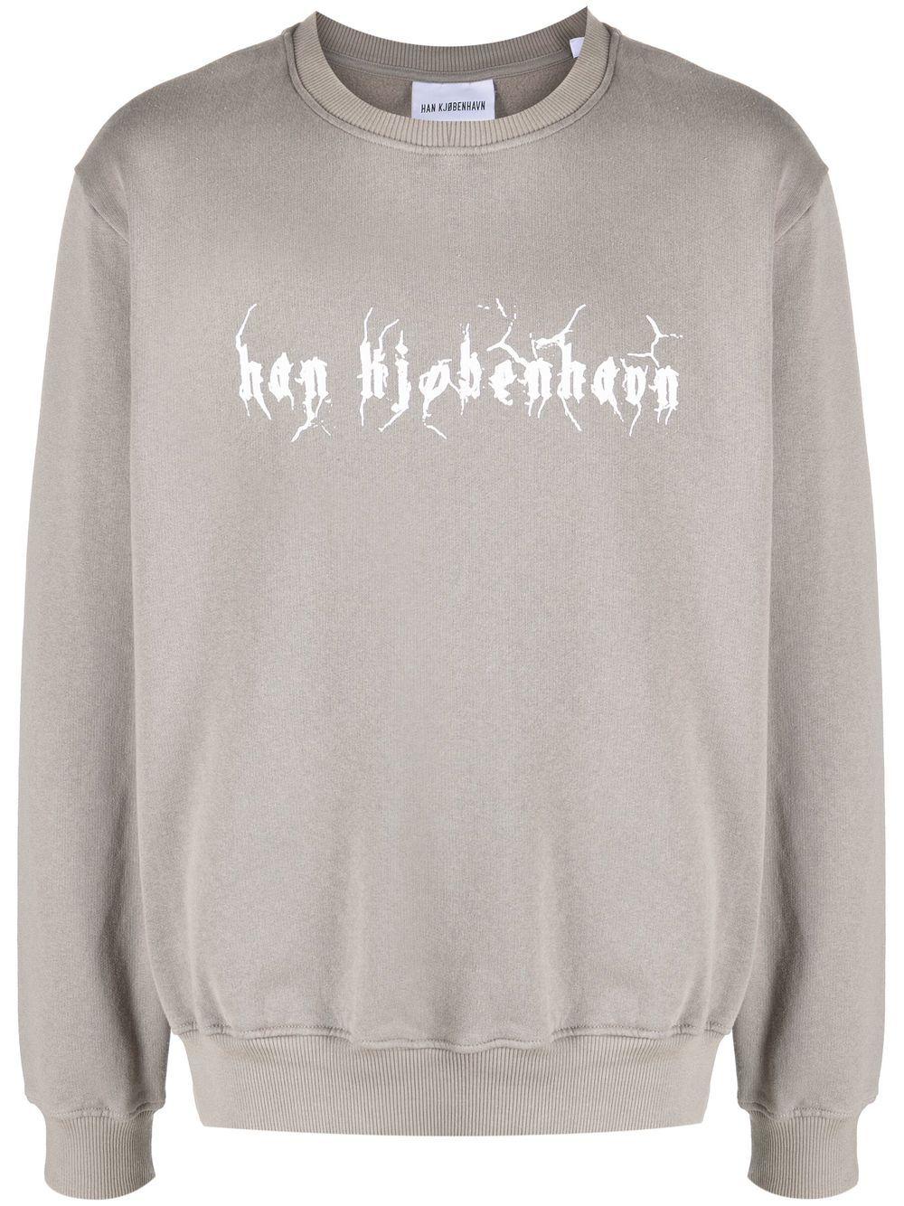 Han Kjøbenhavn Logo-print Organic Cotton Sweatshirt in Gray for Men | Lyst