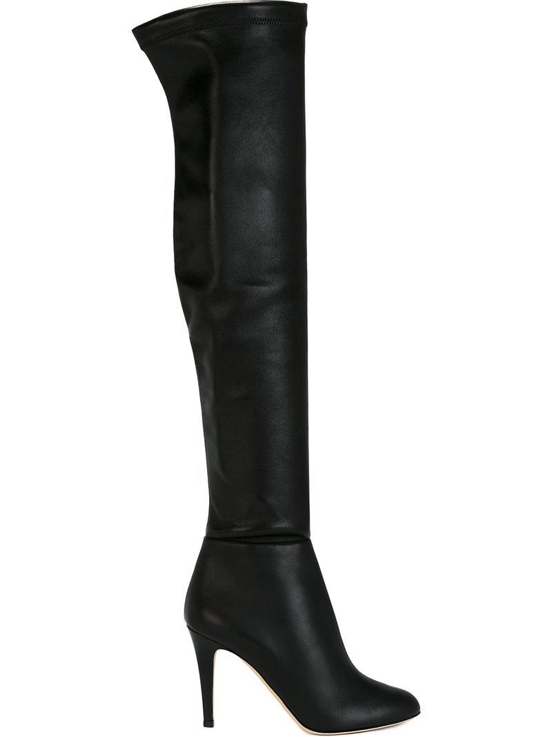 Jimmy Choo Toni Leather Over The Knee Boots in Black Lyst UK