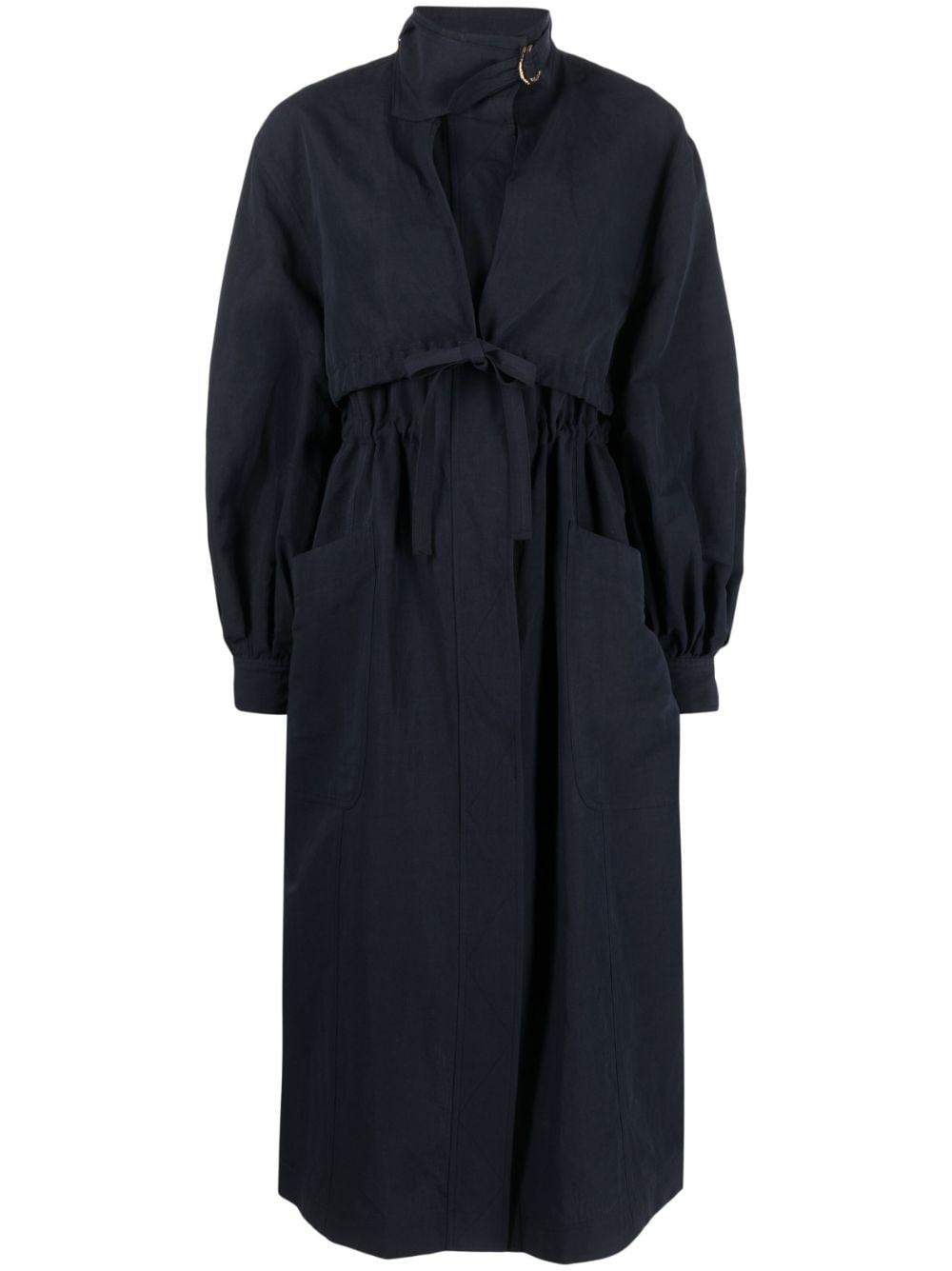 Ulla Johnson Belted Funnel-neck Trench Coat in Blue | Lyst