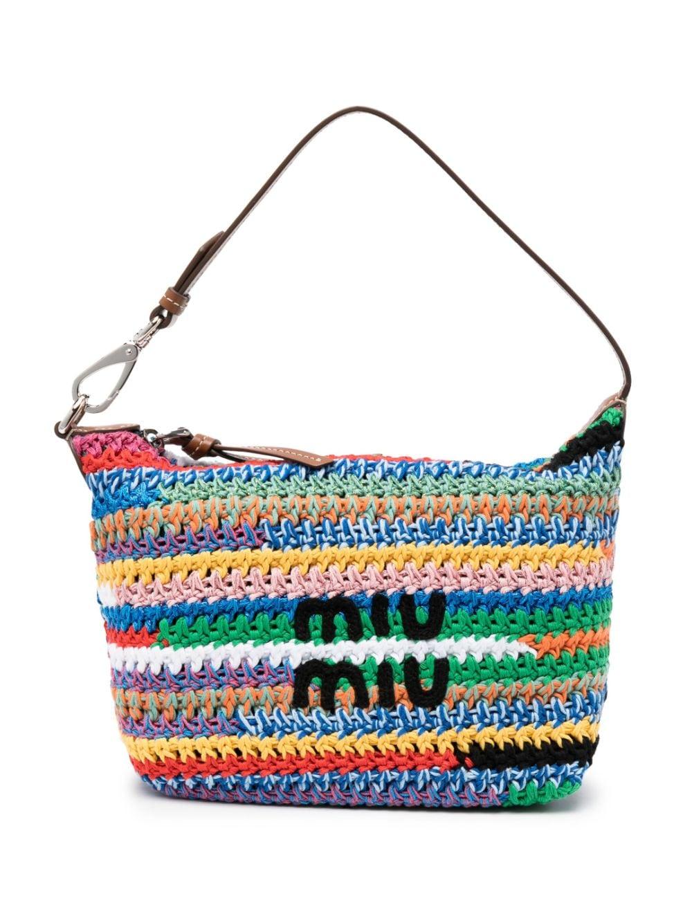 Mini sac en crochet à design colour block Miu Miu en coloris Bleu | Lyst