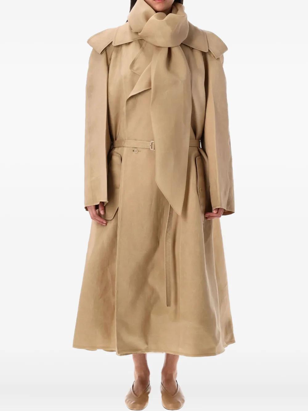 トレンチコート CARVEN SS25 TRENCH ABOTAI SILK (6251K21338 DUNE) Carven Long coats and winter coats for Women | Online Sale