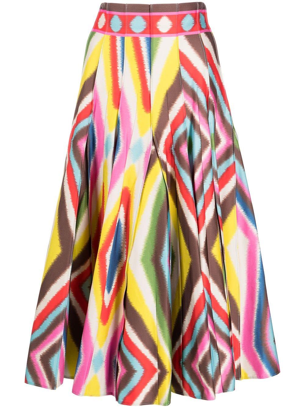 Alexis Amar Abstract-print Midi Skirt | Lyst