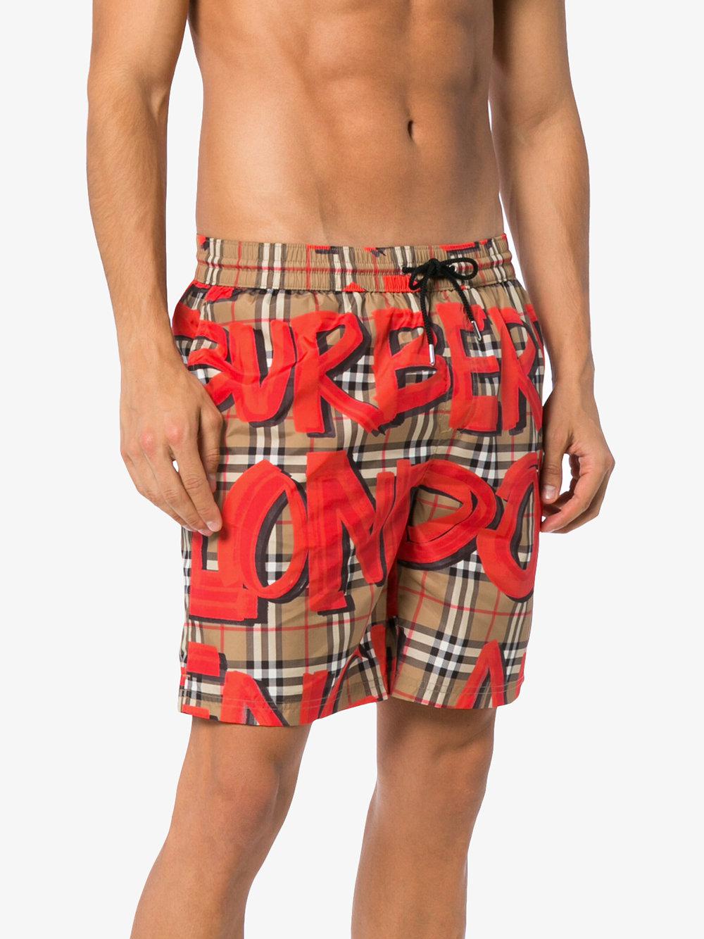 burberry graffiti swim trunks