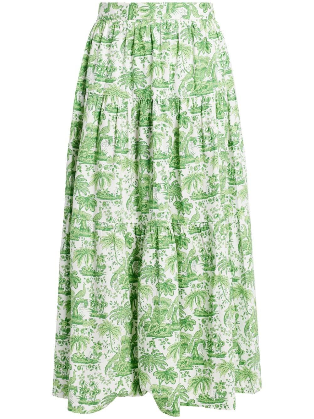 Maxi skirt in sea cheap green