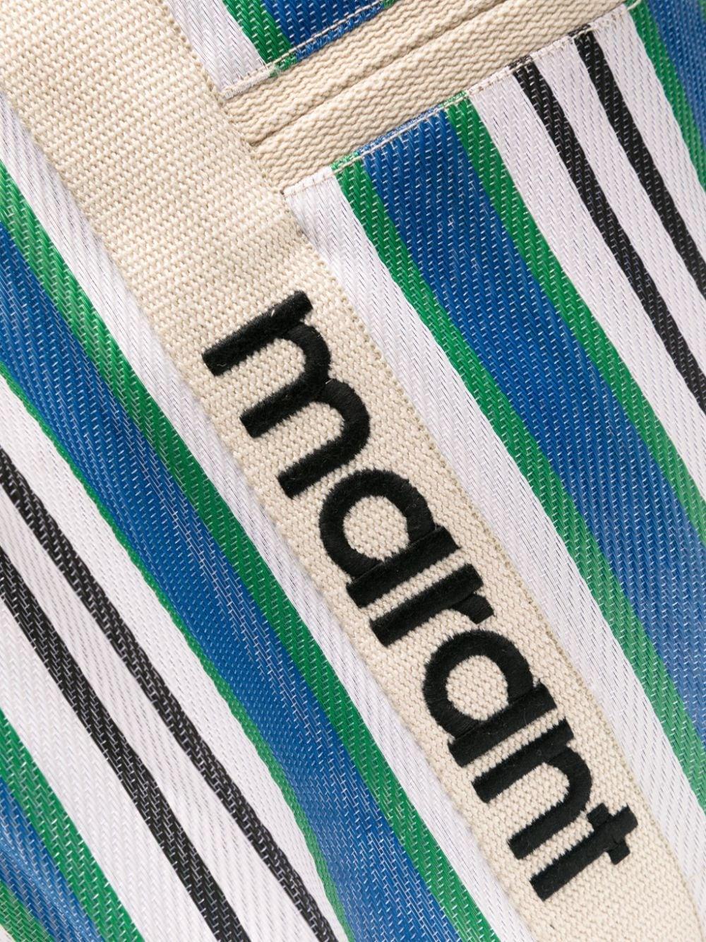 【ISABEL MARANT】NS GC DARWEN Stripe Logo Tote Bag Blue Blue Darwen Tote | Isabel Marant