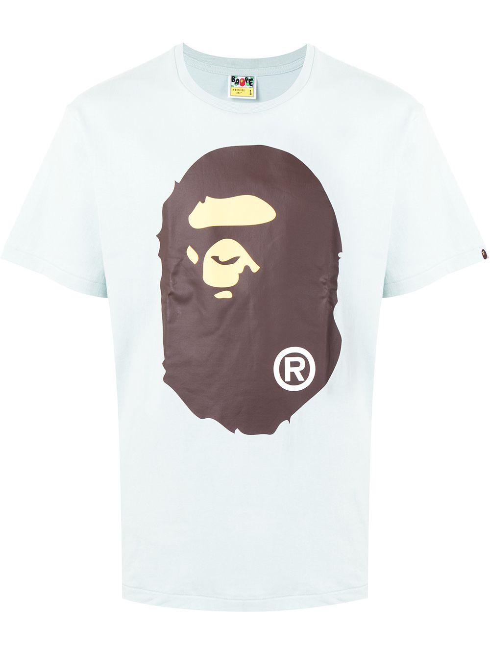 A Bathing Ape Cotton Logo-print Short-sleeve T-shirt in Blue for Men - Lyst