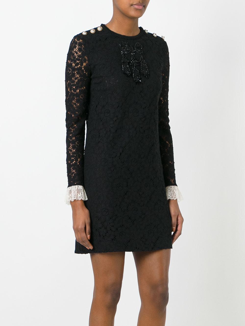 Gucci Bead Embroidered Lace Dress in Black Lyst