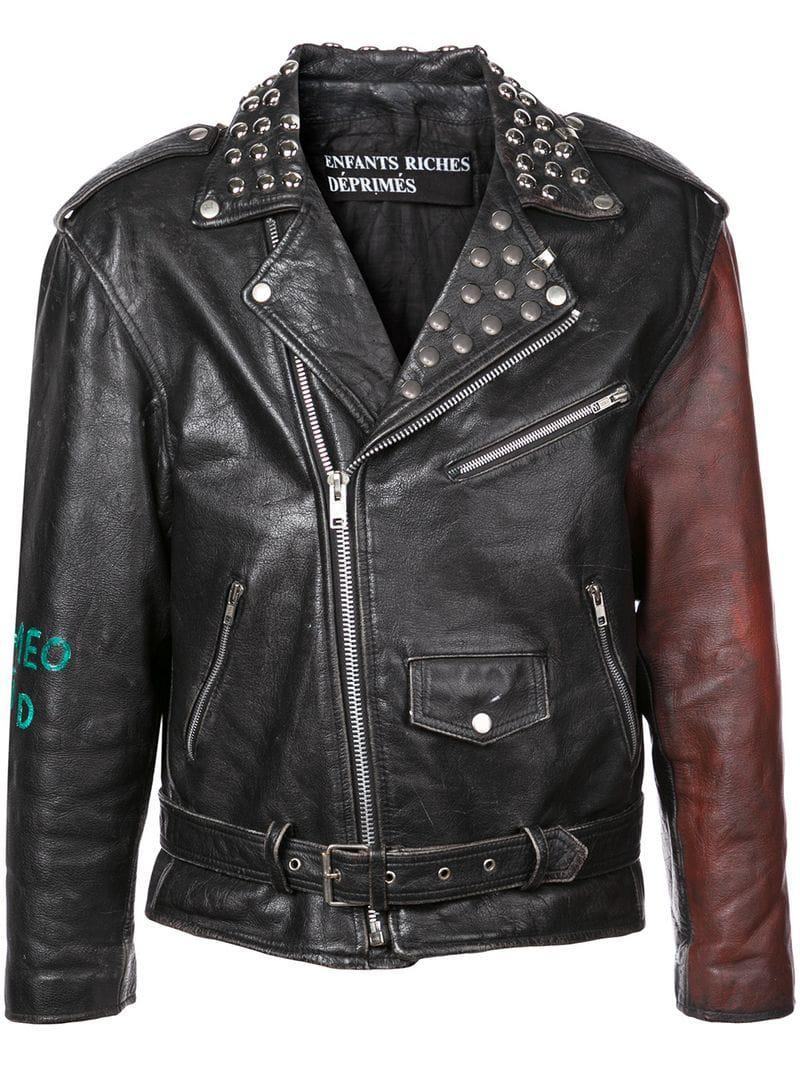 Men S Black Studded Collar Jacket