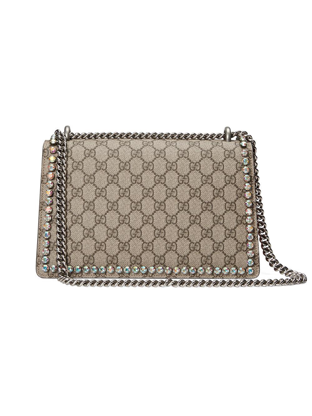 Gucci Canvas Dionysus GG Small Crystal Shoulder Bag - Lyst