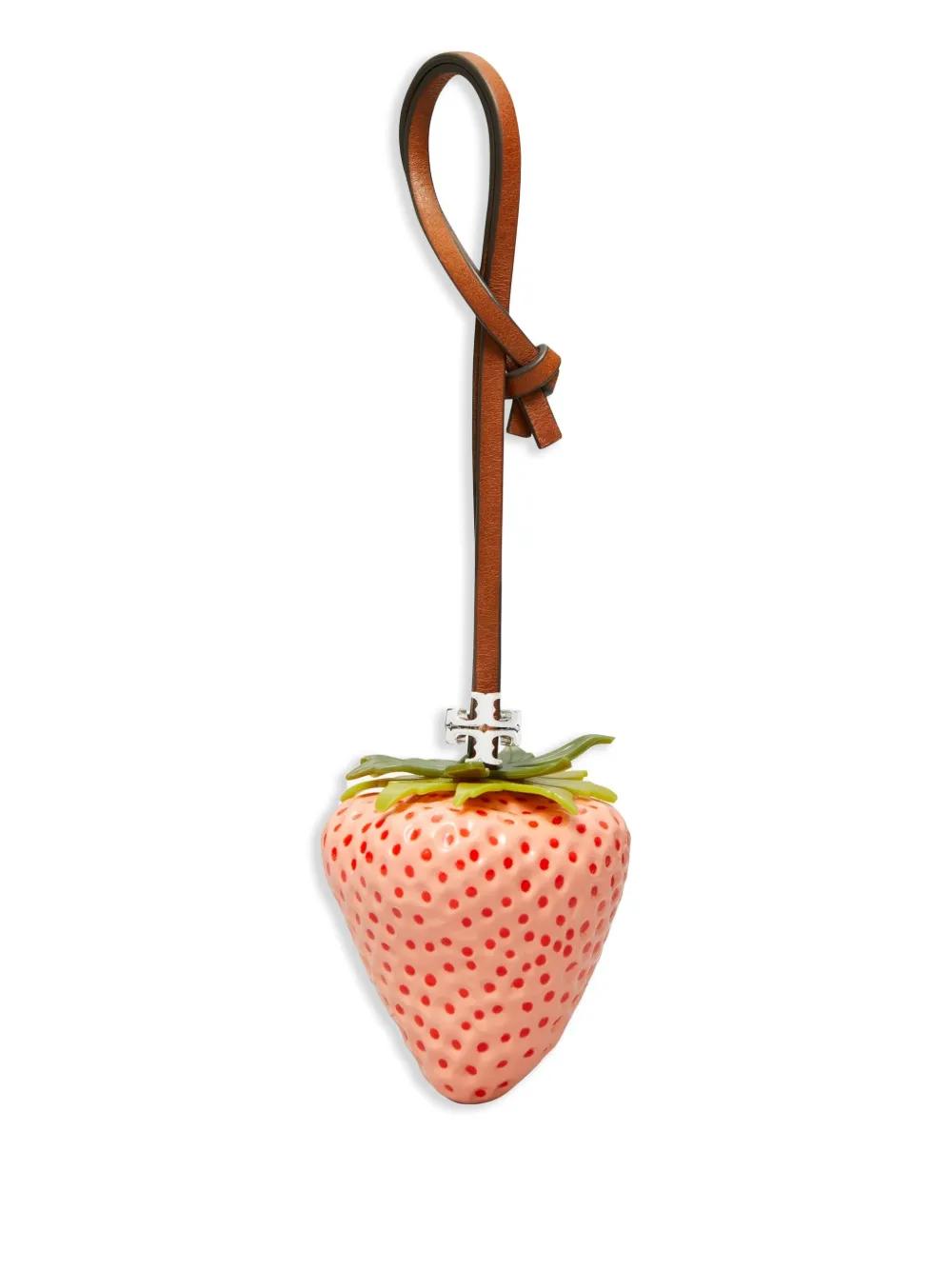 Tory Burch Strawberry Keyring in White | Lyst
