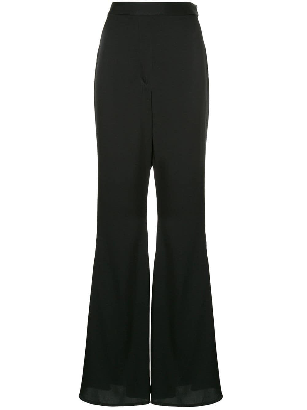 Ellery Silk High-waisted Flared Trousers in Black - Lyst