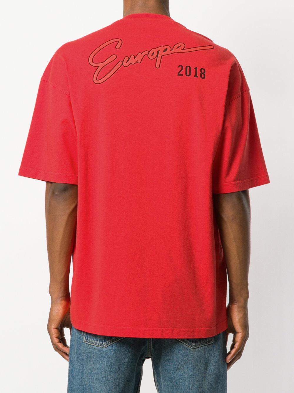 Balenciaga Cotton Droopy Short Sleeve Tshirt in Red for Men Lyst