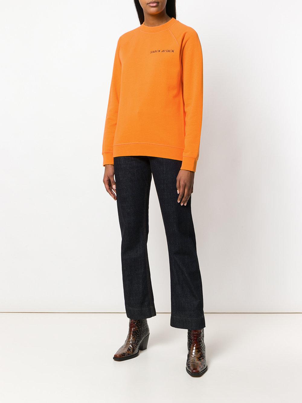 Ganni Cotton Snack Attack Sweatshirt in Yellow & Orange (Orange) - Lyst