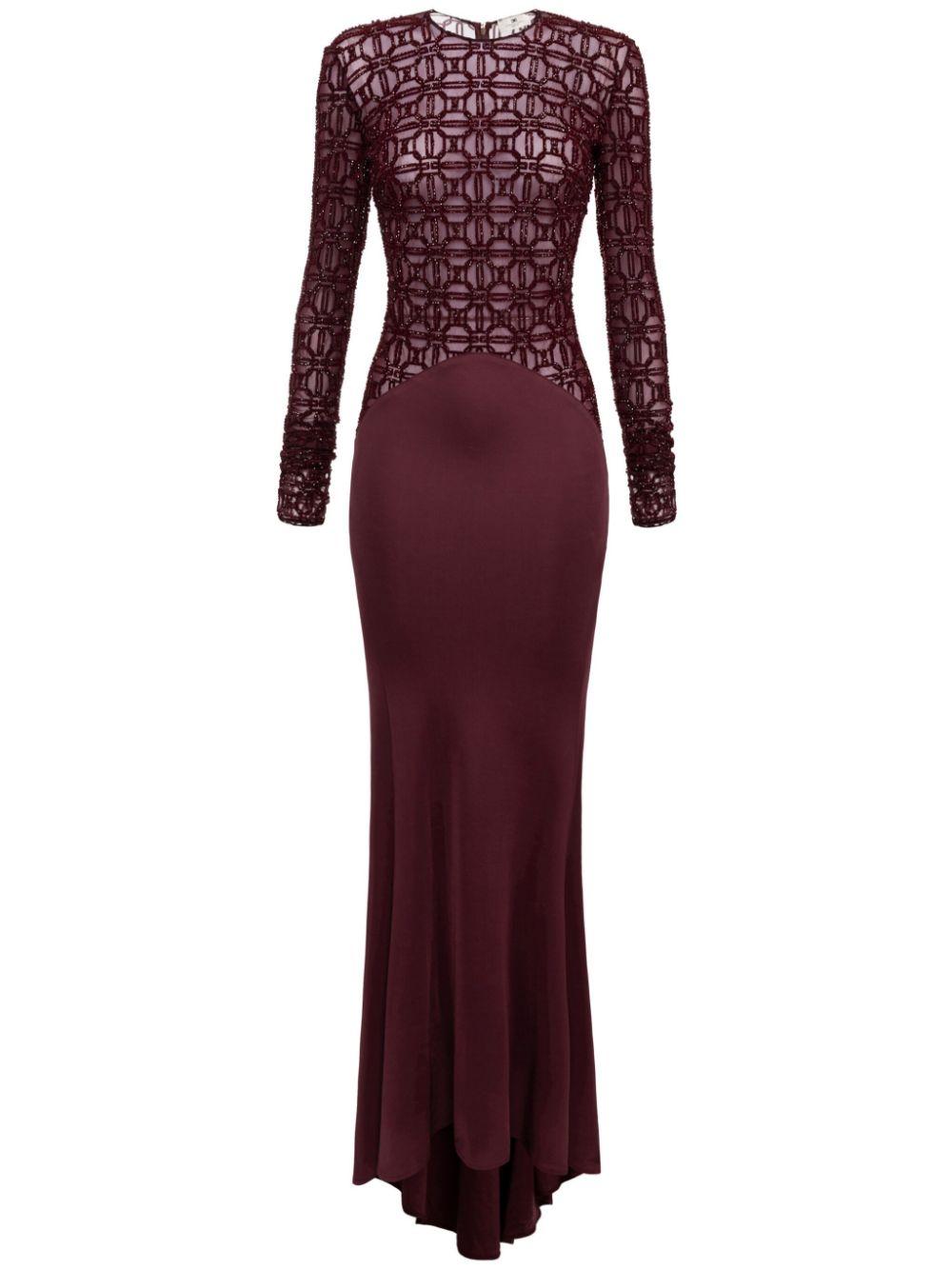 Elisabetta Franchi レディース パープル チュール イブニングドレス 