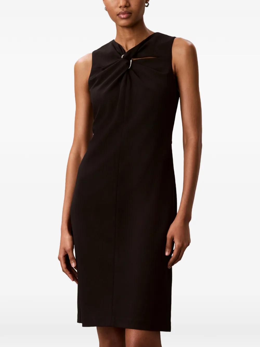 calvin klein black work dress midi S (4-6) New knee length Polyester/spandex Dry clean Imported SIZE Women's Calvin Klein Black Dresses