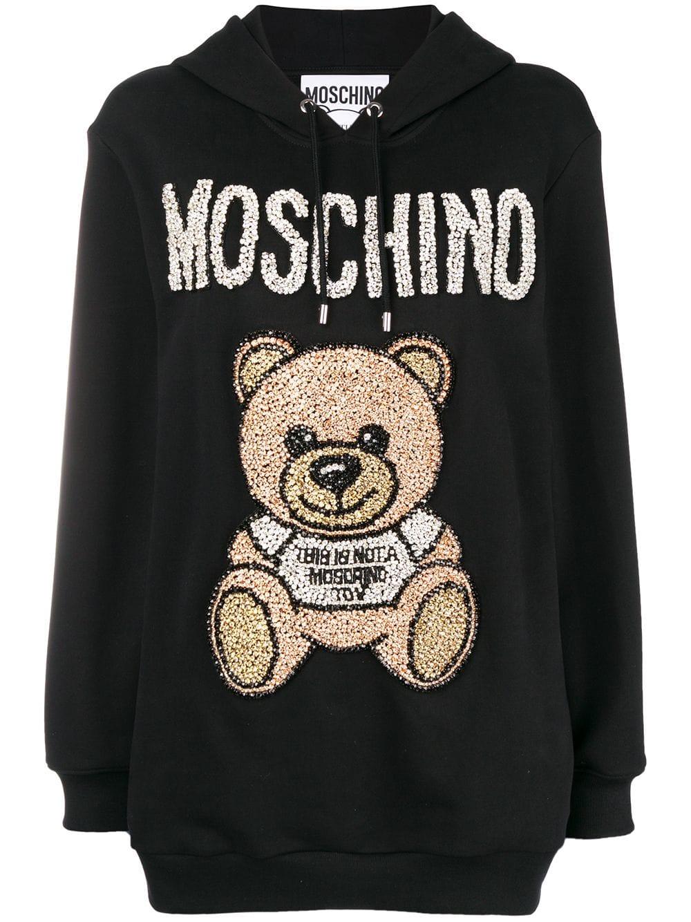 Sudadera capucha y motivo de oso Moschino de color Negro | Lyst