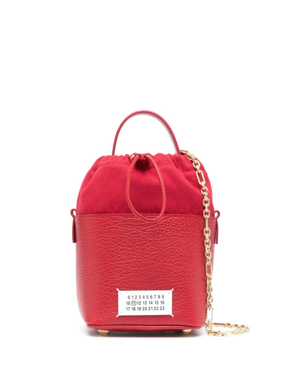 Maison Margiela Leather Bucket Bag in Red | Lyst