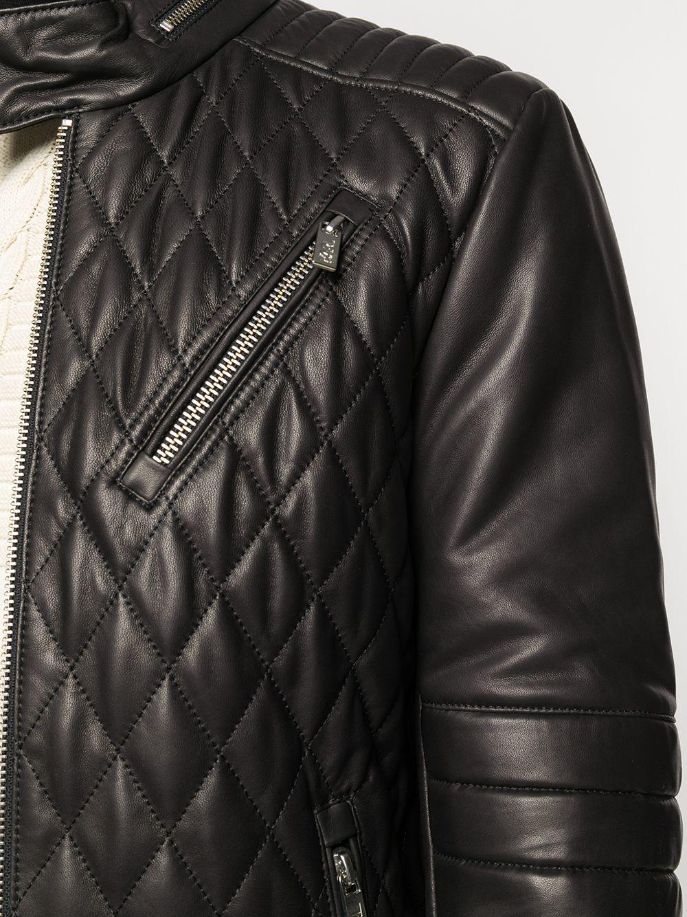 gewoon Aankondiging paar Karl Lagerfeld Diamond Quilted Leather Jacket in Black for Men | Lyst