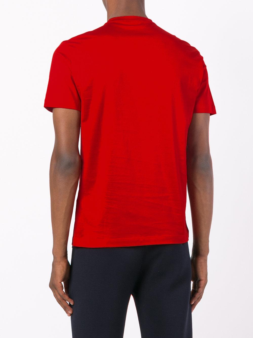 Versace Leather Medusa Head Swarovski T-shirt in Red for Men - Lyst
