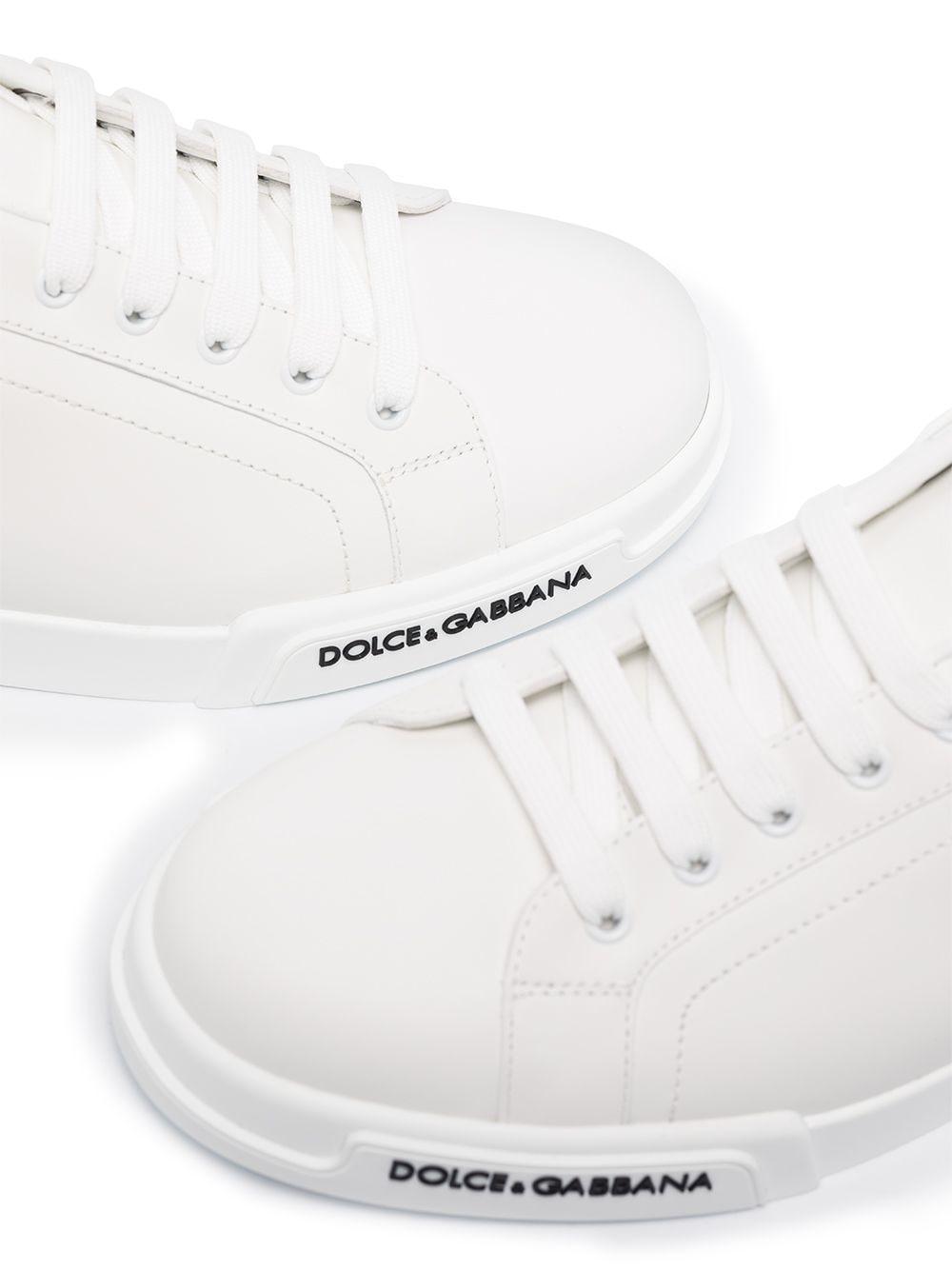 Dolce & Gabbana Leather Portofino Logo-detail Sneakers in White for Men ...