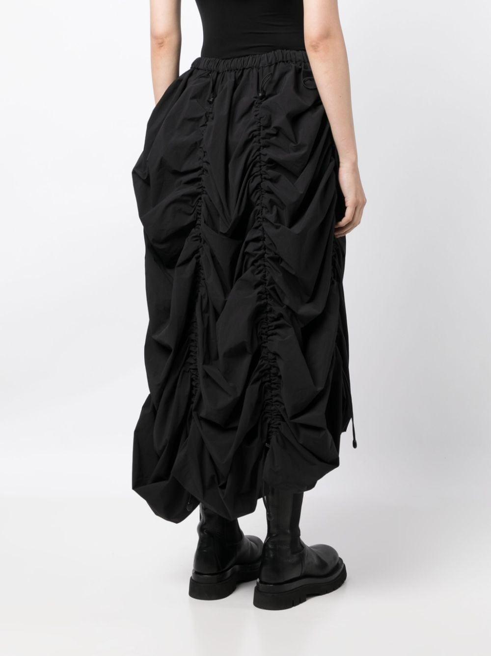 Junya Watanabe Voluminous Ruched Midi Skirt in Black | Lyst