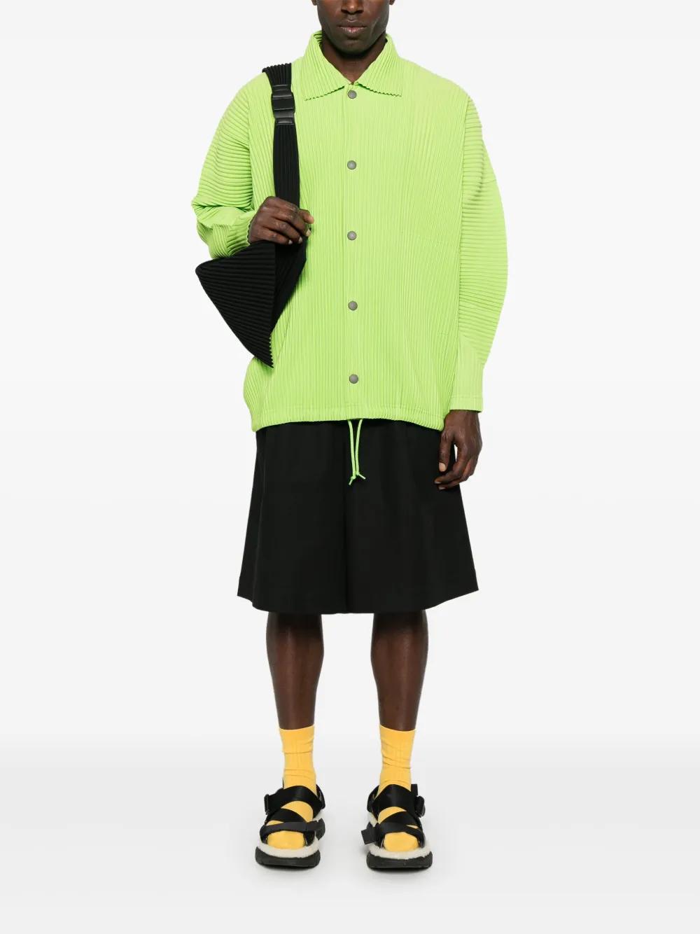 Homme Plissé Issey Miyake Mc March Shirt Jacket in Green for