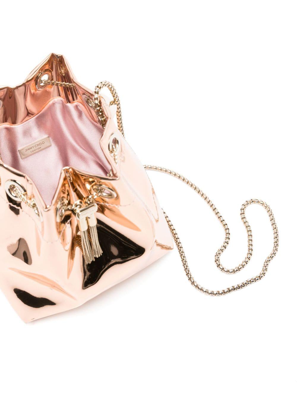 Jimmy Choo Bon Bon Mirror effect Bucket Bag in Pink Lyst UK