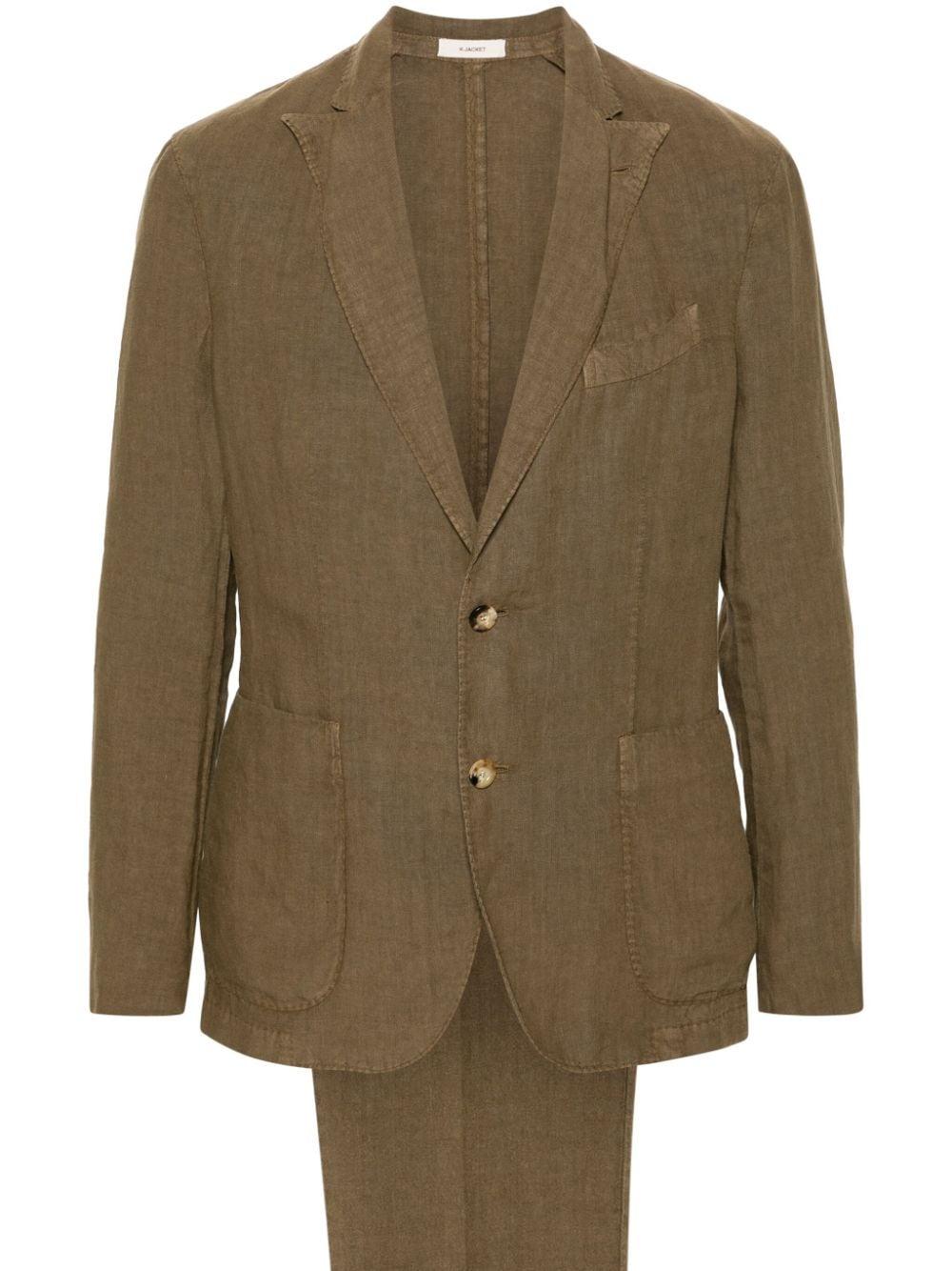 Boglioli interwoven double-breasted suit - Brown