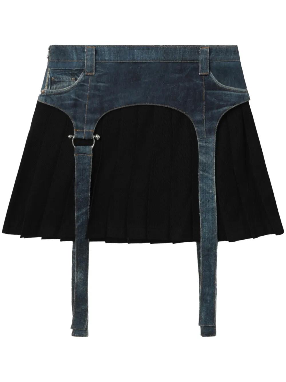 【完売間近】ANDERSSON BELL Apron Wrap Pleated Denim Skirt Levi's® X Adsb Andersson Bell Pleated Skirt - Medium Wash