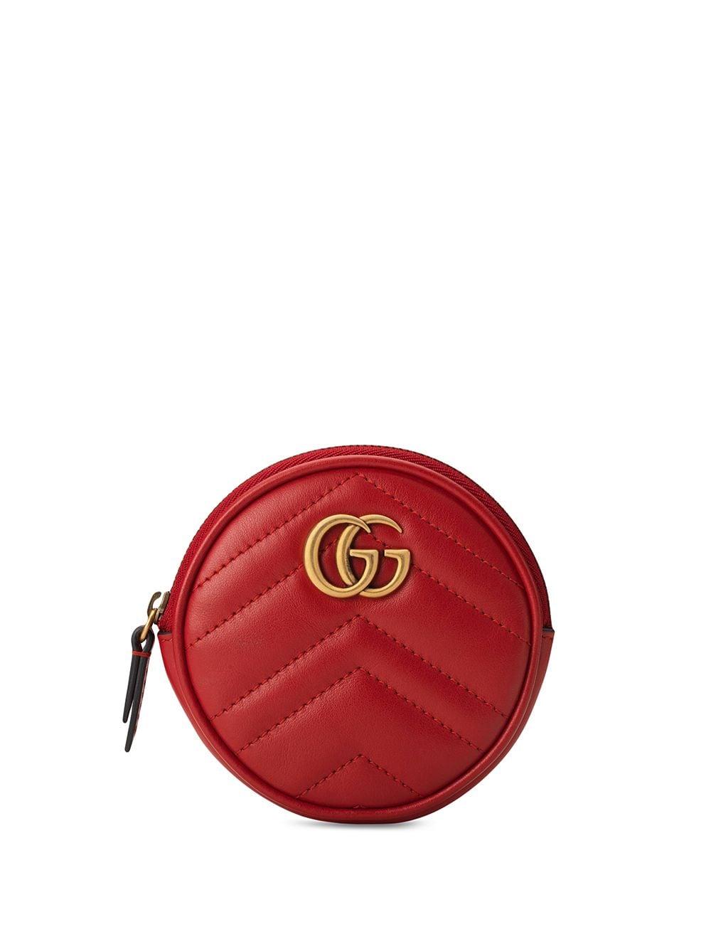 Gucci GG Velvet Round Shoulder Bag in Red