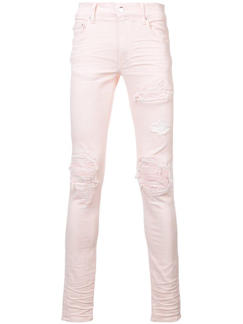 pink ripped jeans mens