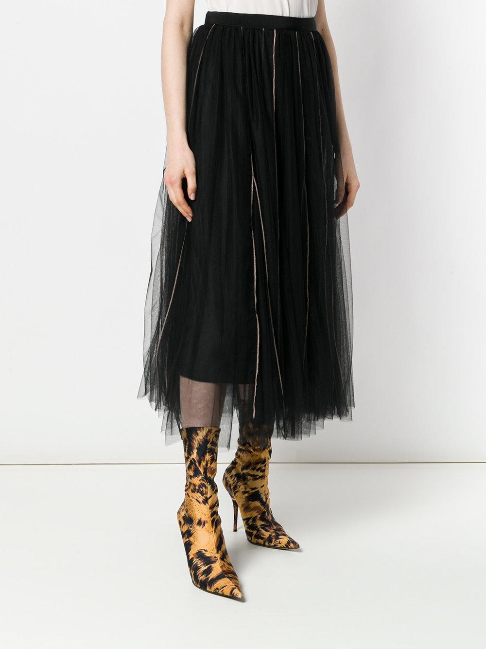Dorothee Schumacher Tulle Midi Skirt in Black Womens Clothing Skirts Knee-length skirts 