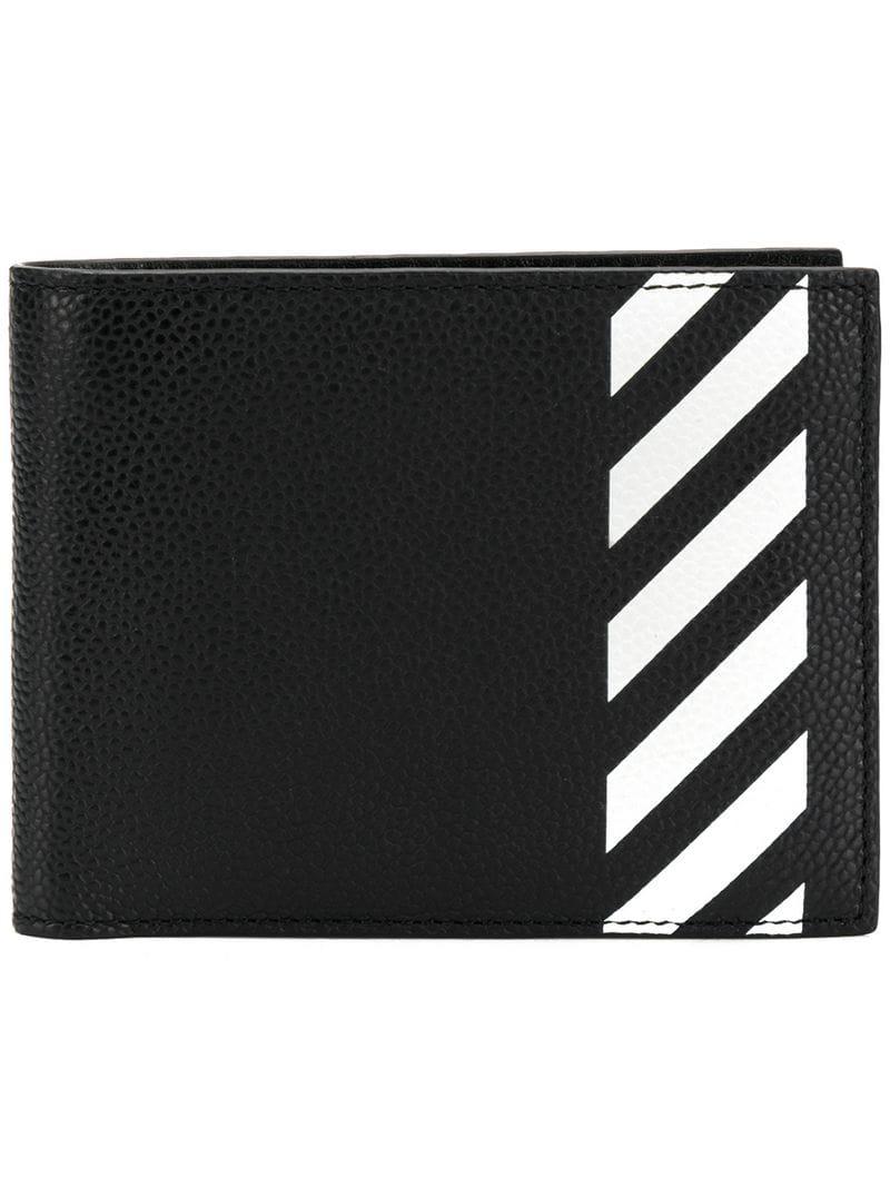 Off-White c/o Virgil Abloh Leather Diagonal Striped Bifold Wallet in ...