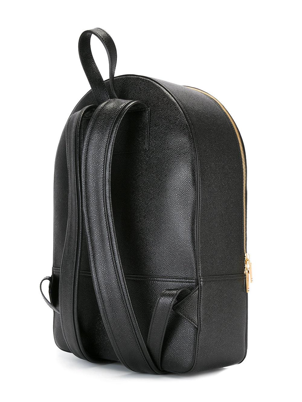 Thom Browne Leather Diagonal Stripe Backpack in Black for Men - Lyst