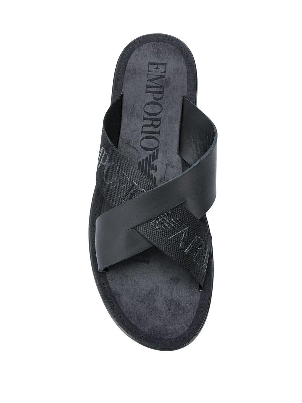 emporio armani sliders black