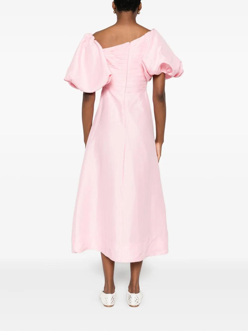 strapless open back dress Matcha Macaroon Smocked Maxi Dress