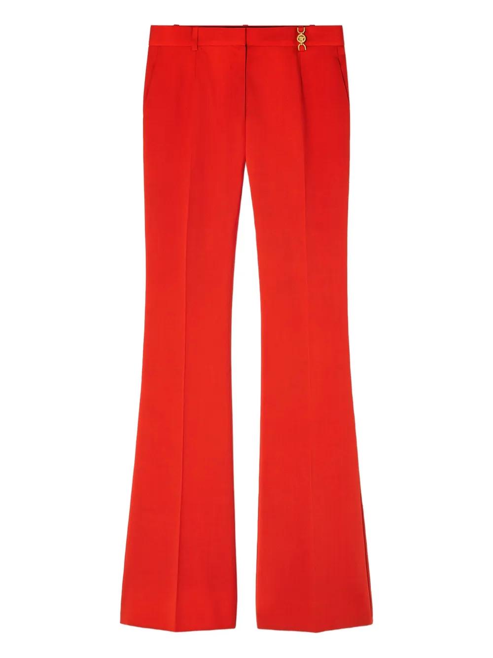 パンツ VERSACE WOOL FLARED PANTS Medusa '95 Wool-Blend Flared Pants Black | VERSACE US