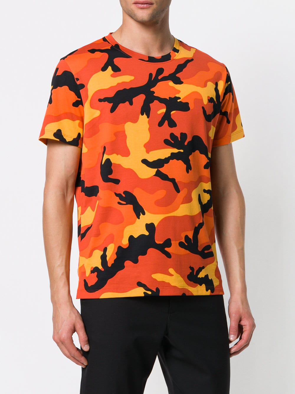 Valentino Cotton Camouflage T-shirt in Orange Camo (Orange) for Men - Lyst