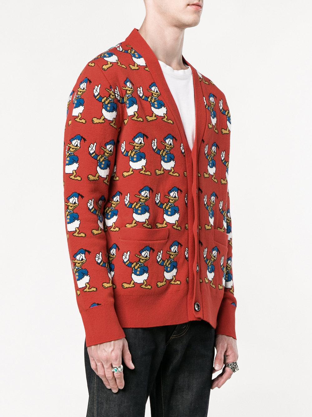 Gucci Wool Donald Duck Cardigan in Red 