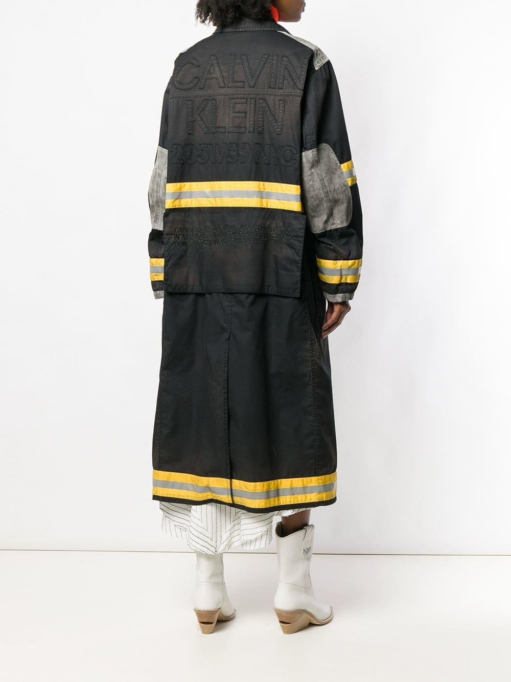 CALVIN KLEIN 205W39NYC Fireman Coat in Black,Yellow (Black) | Lyst